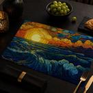 Jogo de Mesa Americano 6 Peças Sousplat de PVC para Mesa Posta Pintura de Vang Gogh Mar Pôr do Sol