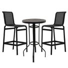 Jogo De Mesa Bistrô 2 Banquetas Tela Sling E Aluminio