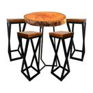 Jogo De Mesa Bistro 4 Banqueta Alta Cozinha Bancada Varanda Bar Preto