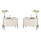 Jogo de Mesa de Cabeceira Sofia Off White Preto Jogo de Mesa de Cabeceira Sofia Off White Preto