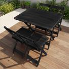 Jogo De Mesa Dobrável 100x70 com 4 Cadeiras Madeira Maciça Bar