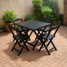 Jogo De Mesa Dobrável 70x70 com 4 Cadeiras Madeira Maciça Bar