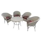 Jogo de Mesa e Cadeiras Cru Fibra Sintética Varanda Jardim