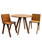Jogo de Mesa Eiffel Industrial 90 Cm com 2 Cadeiras Detroit Madeira Maciça Natural e Ferro Preto Jogo de Mesa Eiffel Industrial 90 Cm com 2 Cadeiras Detroit Madeira Maciça Natural e Ferro Preto