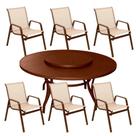Jogo de Mesa Giratória com 6 cadeiras Lótus