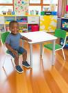 Jogo de Mesa Infantil Com 2 Cadeiras Escolar Creche Atividades Verde
