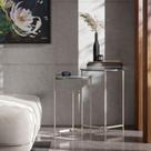 Jogo de mesa Lateral decorativas com pés estilo Retrô EJ Prisma