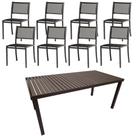 Jogo de Mesa Retangular 8 Lugares para Sala Jantar e Jardim