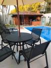 Jogo De Mesa Ripada Alumínio 4 Cadeiras Tela Sling Piscina