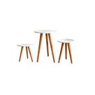 Jogo De Mesas Trio Mesa Redonda Pé Palito Retro