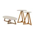Jogo de Mezanino Lateral com Mesa de Centro Juventus Off White Nature
