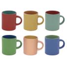 Jogo de Mini Caneca Bicolor Mimo Style 80 ml para Café com 6 Peças