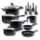 Jogo de Panela Antiaderente 12 peças Teflon Com Panela de Pressão 3 Litros e Kit Utensílios