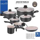 Jogo De Panela Antiaderente Ceramica Com tampa De Vidro 7 Peças Rio home
