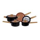 Jogo De Panela Antiaderente Com Tampas Preto 5 Peças Jogo De Panela Antiaderente Com Tampas Preto 5 Peças