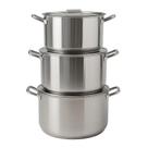 Jogo De Panela De Alumínio Grande Kit Feijoada Caldo 3 Peças