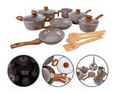 Jogo De Panelas 10 Peças Indução Revestimento Cerâmico Mimo Style Grafito