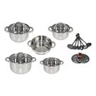 Jogo De Panelas 19 Peças Aço Inox Genebra