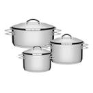 Jogo De Panelas 3 Peças Inox Fundo Triplo Solar Tramontina