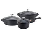 Jogo de Panelas 3 Peças Preta Revestimento Cerâmico LE Cook Jogo de Panelas 3 Peças Preta Revestimento Cerâmico LE Cook
