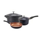 Jogo de Panelas 3 Peças Revestimento Cerâmico Preta LE Cook Jogo de Panelas 3 Peças Revestimento Cerâmico Preta LE Cook