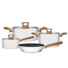 Jogo de Panelas 4 Peças Tramontina Brava Antiaderente em Aço Inox com Fundo Triplo Cabos e Alças com Acabamento 65300310 Jogo de Panelas 4 Peças Tramontina Brava Antiaderente em Aço Inox com Fundo Triplo Cabos e Alças com Acabamento 65300310