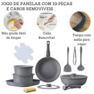 Jogo De Panelas 5 Peças Antiaderente Indução Gás Conjunto Revestido Cerâmica Granito