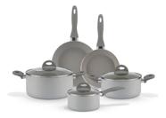 Jogo De Panelas 5 Peças Ceramic Life Marble Blend Brinox Cor Cinza
