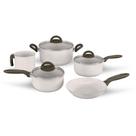 Jogo De Panelas 5 Peças Vanilla Em Alumínio E Revestimento Cerâmico Antiaderente Ceramic Life Brinox