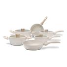 Jogo de Panelas 6 Peças Brinox Antiaderente Ceramic Life Sirius Vanilla e Preto Com Indução Jogo de Panelas 6 Peças Brinox Antiaderente Ceramic Life Sirius Vanilla e Preto Com Indução