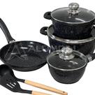 Jogo de Panelas 6 Peças Classic Preto Cerâmica Indução Antiaderente Kit Conjunto Caçarola Frigideira Antiaderente CAVA