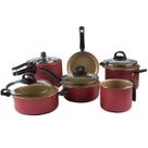 Jogo De Panelas 6 Peças Com Panela De Pressão 4,5L Cereja