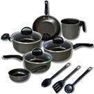 Jogo De Panelas 9 Pçs Teflon Tampas Vidro Antiaderente Color