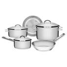 Jogo de Panelas Aco Inox 5 Pcs Solar Tramontina Jogo de Panelas Aco Inox 5 Pcs Solar Tramontina