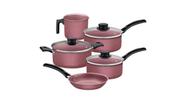 Jogo de Panelas Alumínio Antiaderente 5 Pc Rosa - Tramontina