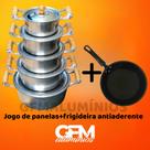 Jogo de Panelas Alumínio Batido Fundido + 1 Frigideira Antiaderente