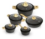 Jogo De Panelas Antiaderente 5 Peças Ceramic Cores Cor Preto