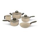 Jogo de Panelas Antiaderente Ceramic Life 5 Peças Suprema Vanilla Brinox - 7244/100