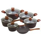 Jogo de Panelas Antiaderente Ceramica Cooktop Fogão Indução Kit 6 Peças Conjunto Marmol