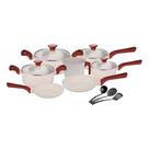 Jogo de Panelas Antiaderente Cerâmico Fogão Indução kit 10 peças Pratic Cook Marmol Mimo Style