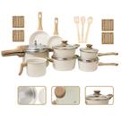 Jogo de Panelas Antiaderente Cerâmico Fogão Indução Kit 15 Peças Vanilla Cook Marmol