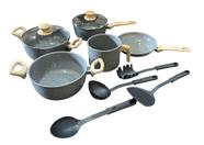 Jogo de Panelas Antiaderente Revestimento Cerâmico 9 Peças Indução