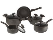 Jogo de Panelas Antiaderente Soft Touch Marrom 5 Pçs - Hercules