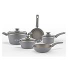 Jogo de Panelas Antiaderentes 5 Peças Indução Ceramic Life Optima Marble Brinox - Cinza