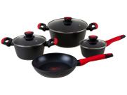 Jogo de Panelas Bergner Antiaderente de Alumínio Preto 4 Peças Chroma