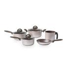 Jogo de Panelas Brinox 5 Peças Ceramic Life Nevada Champanhe