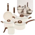 Jogo de Panelas Brinox 6 Peças Antiaderente Ceramic Life Smart Plus Vanilla Revestimento Cerâmico