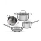 Jogo De Panelas Brinox Aço Inox Fundo Triplo Jasmin 4 Peças Com Indução Inox Jogo De Panelas Brinox Aço Inox Fundo Triplo Jasmin 4 Peças Com Indução Inox