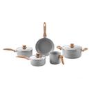 Jogo De Panelas Brinox Antiaderente Ceramic Life 5 Peças Easy Gris Gris