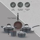 Jogo de Panelas Brinox Antiaderente Ceramic Life 5 Peças Fine Cinza